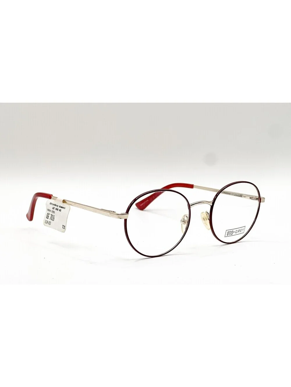 Otis Grey OG 7016 RD Black Gold Red Round Authentic Eyeglass Frames 51-20